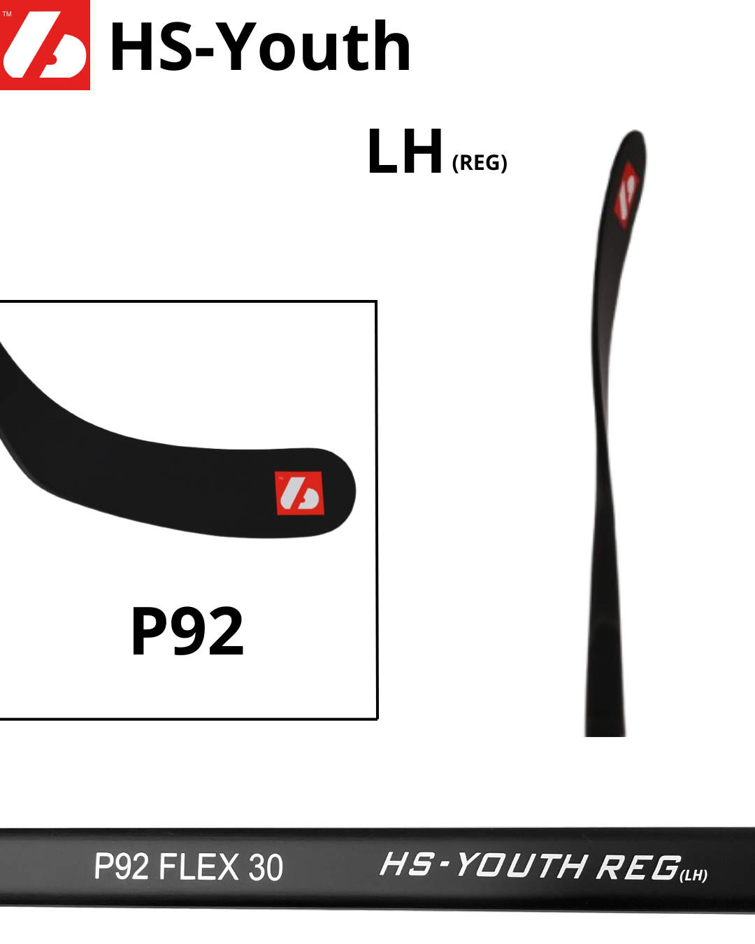 HS-Youth Crosse de hockey junior en carbone