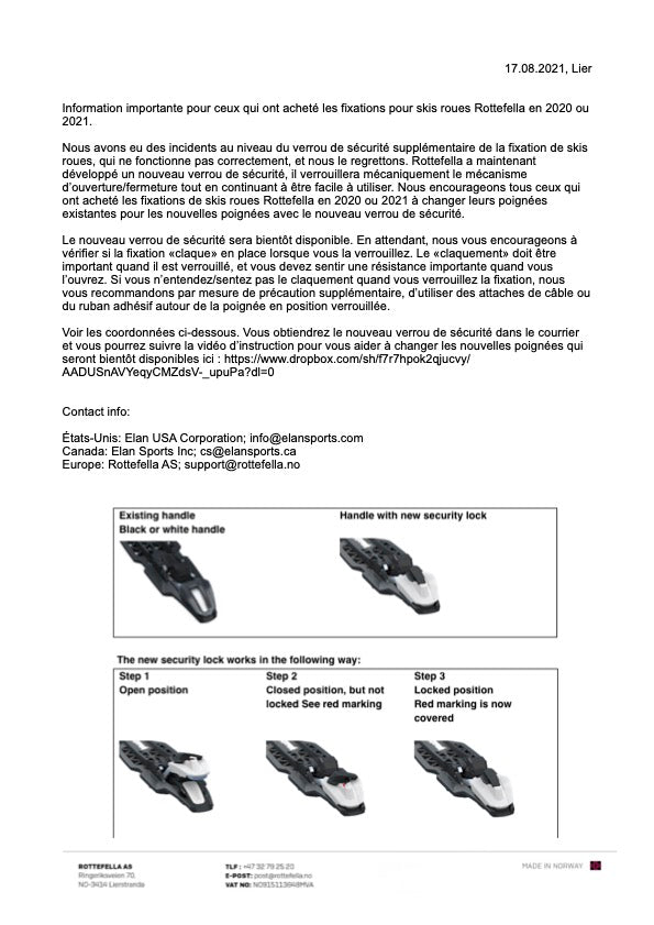 RSE-530 fixations NNN Ski roue