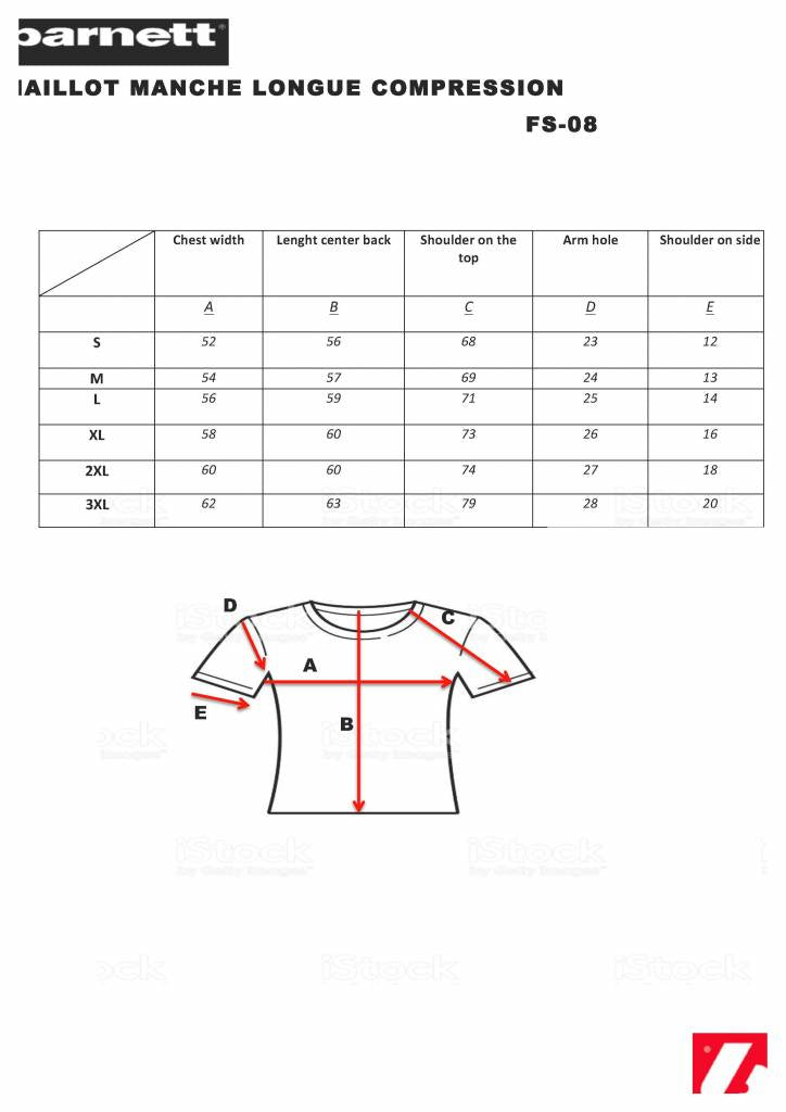 FS-08 Maillot manches longues de compression, football américain