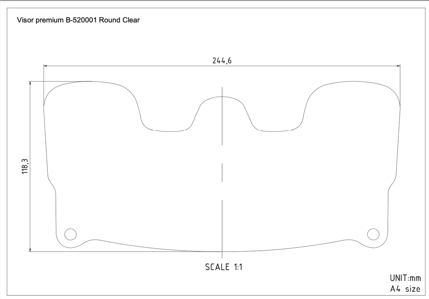 Visière premium B-520001 Ronde Transparente