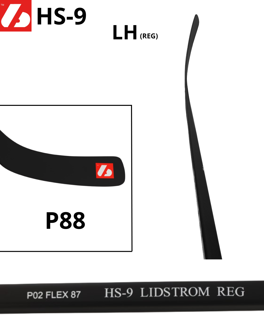 HS-9 Crosse de hockey en carbone haut module