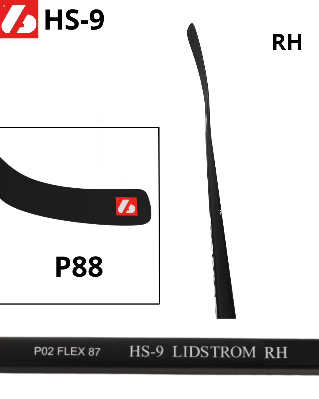 HS-9 Crosse de hockey en carbone haut module