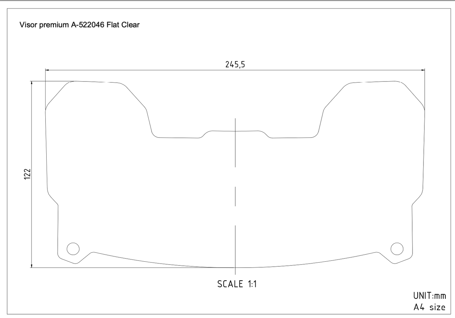 Visière premium A - 522046 Plate Transparente