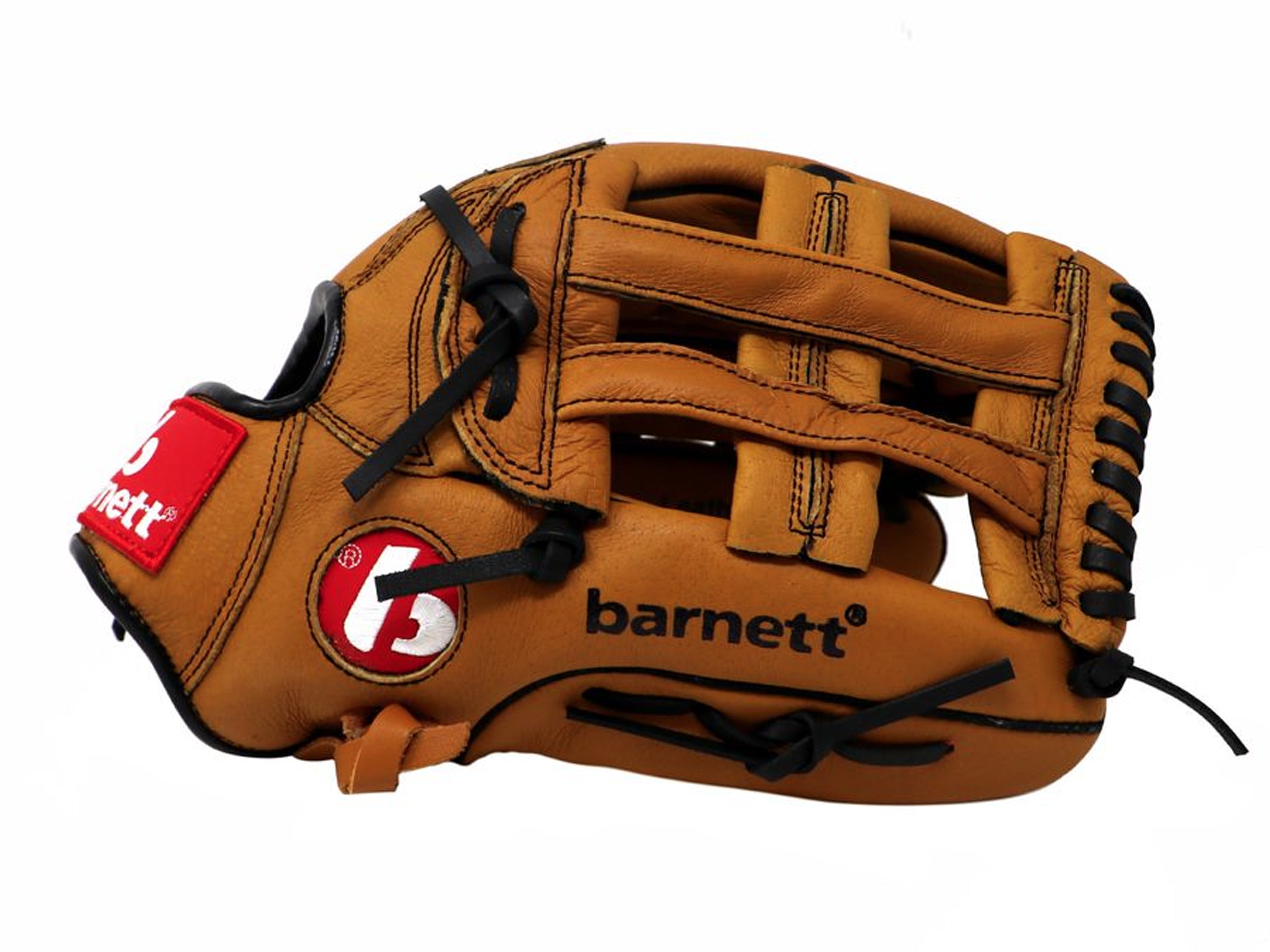 Gant De Baseball/Catcher Adulte BARNETT GL-201 - Cuir Véritable, Poche Semi-Ouverte, Renfort Paume - Taille 34, Noir